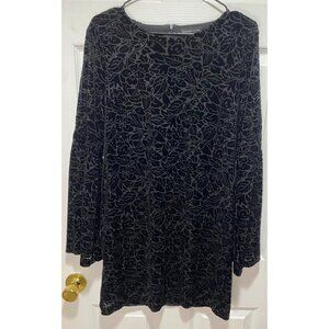 Adrienne Vittadini Women's S Velvet Burnout Shift Dress Whimsigoth Fairy Grunge